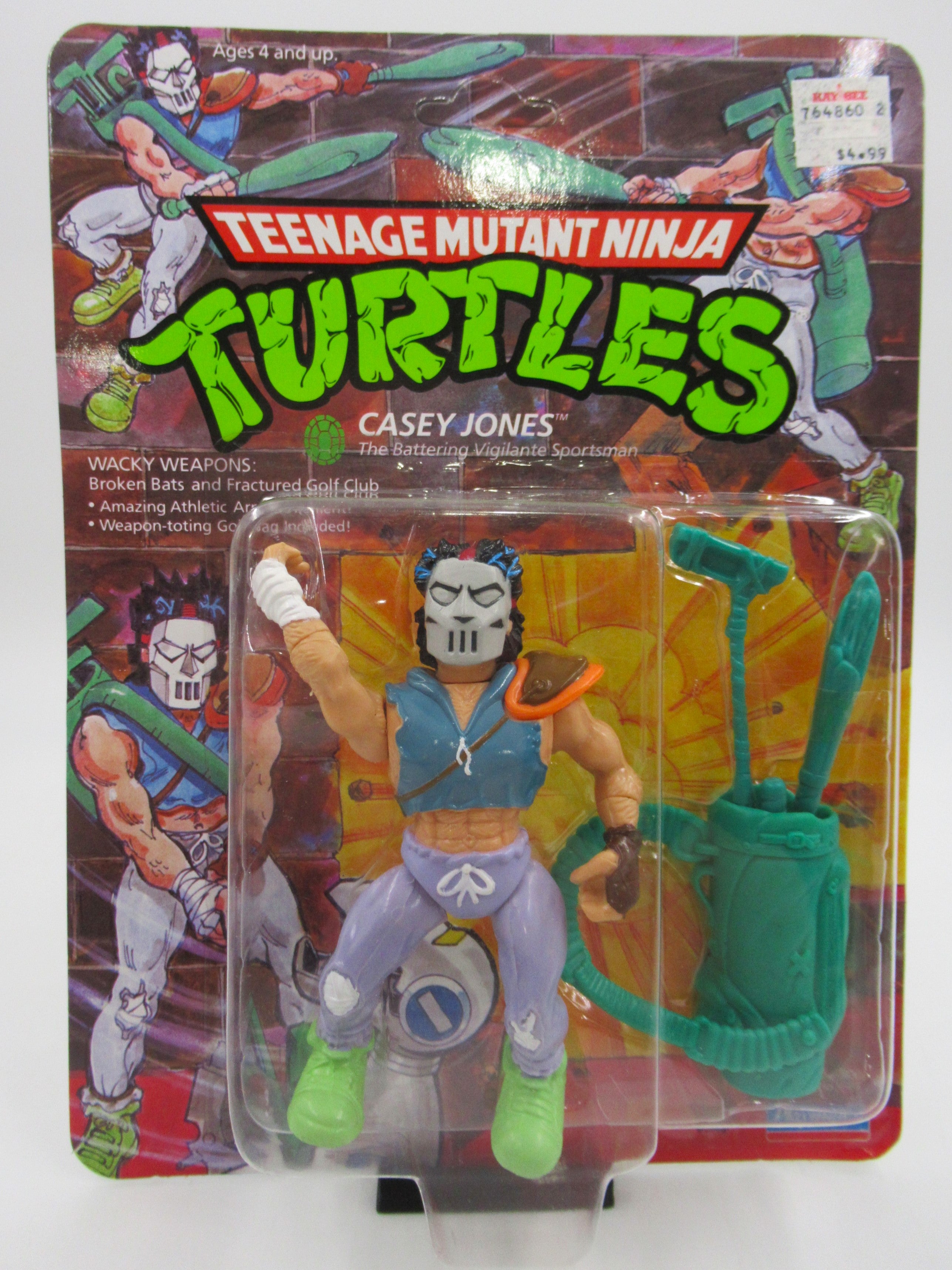 Teenage Mutant Ninja Turtles Casey Jones 4.5" Figure TMNTs - Playmates (1989)
